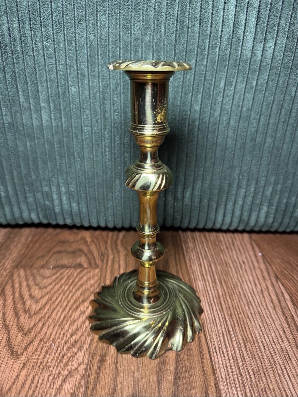 Brass Spiral Base Candle Holder - Gold Finish